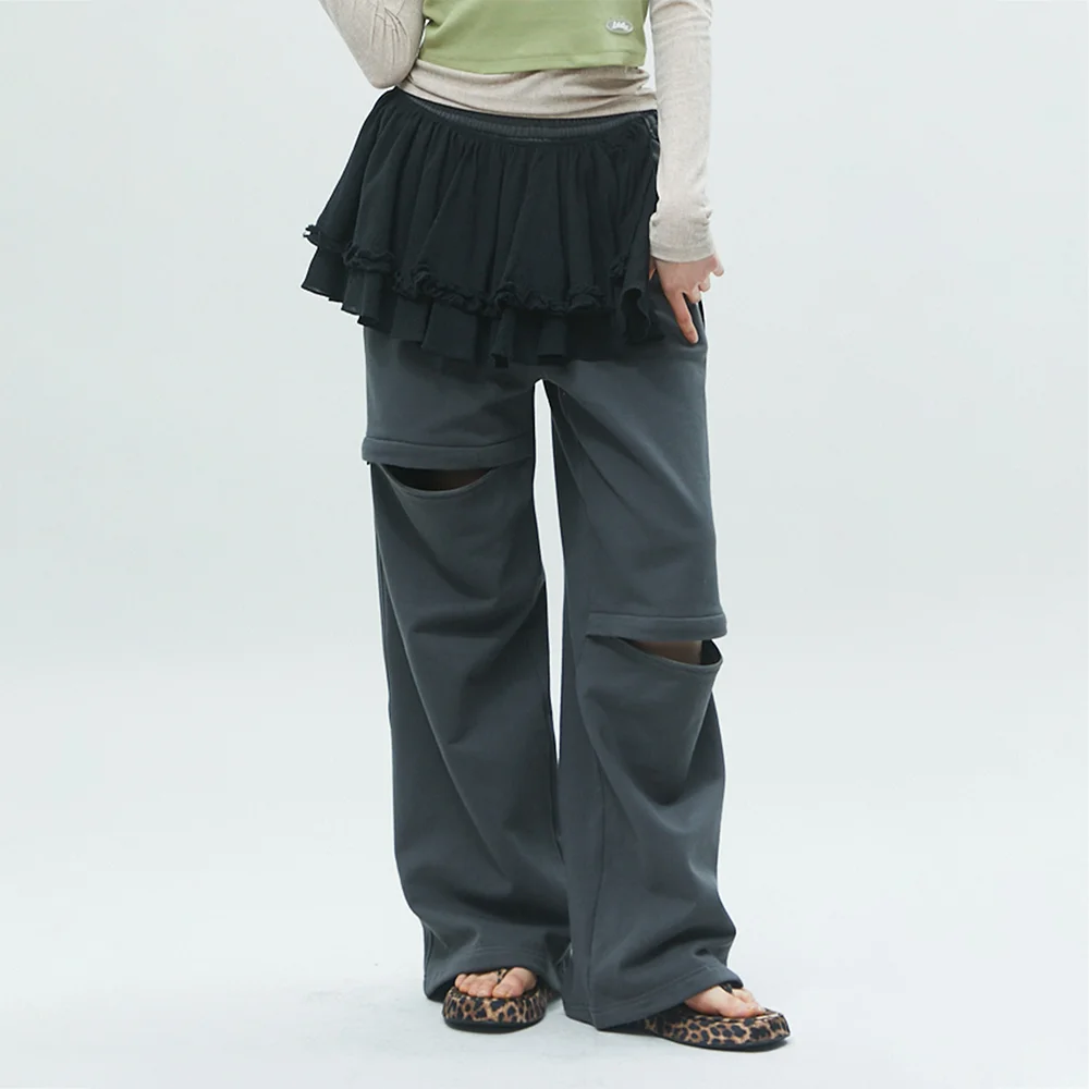ZIPPERED SWEAT PANTS 衛衣 褲子 CHARCOAL BR2CP002