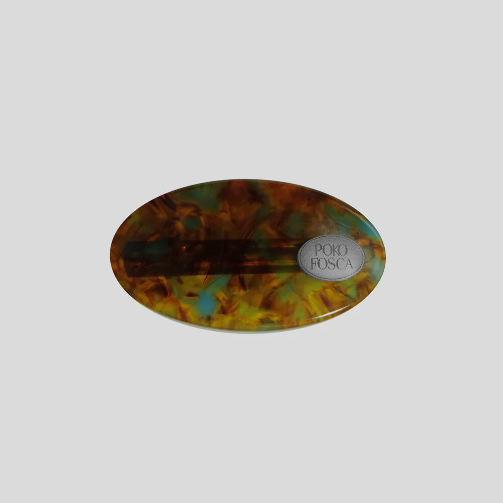 OVAL BARRETTE (Bluish brown)