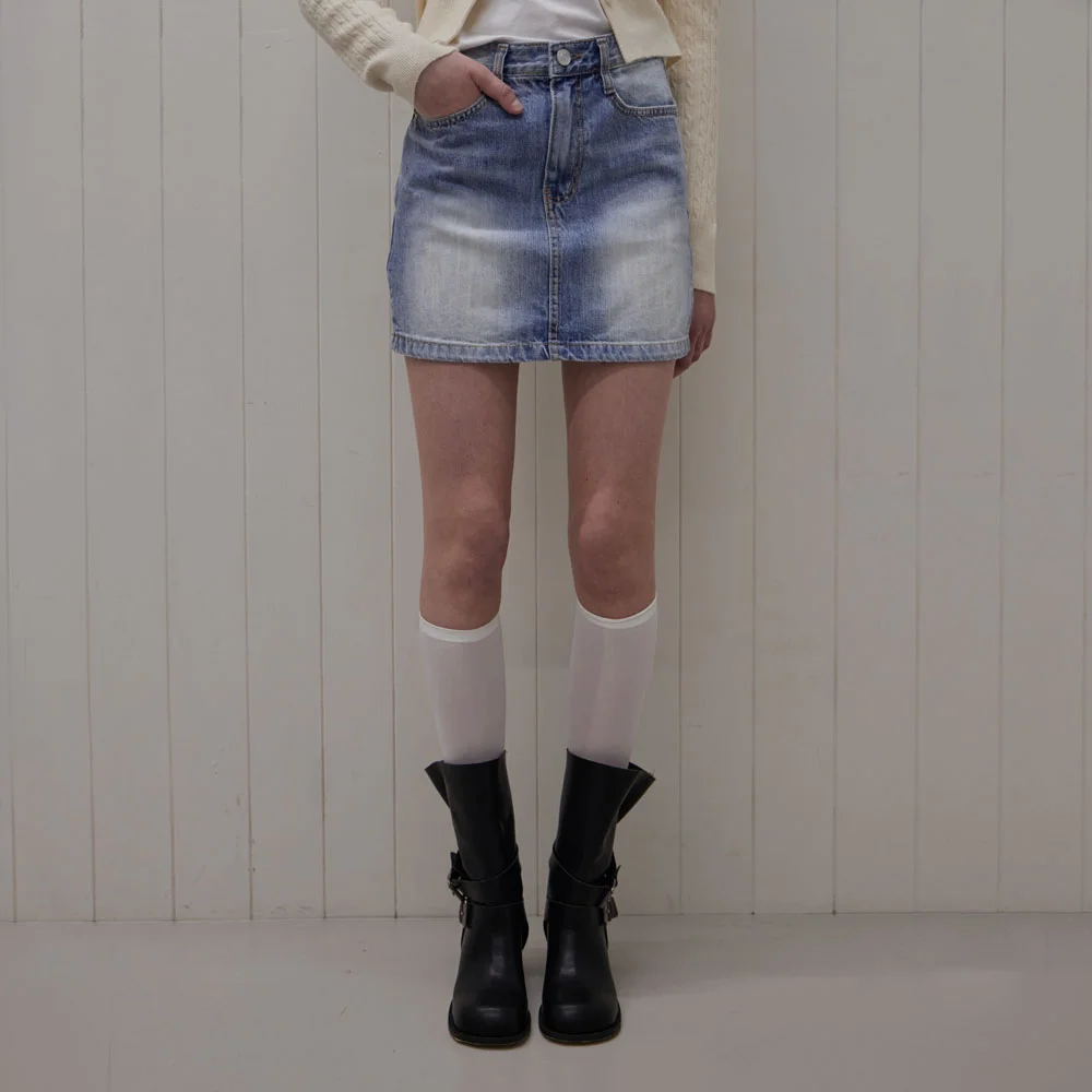 EZEL VINTAGE MINI SKIRT_2COLORS_LIGHT BLUE