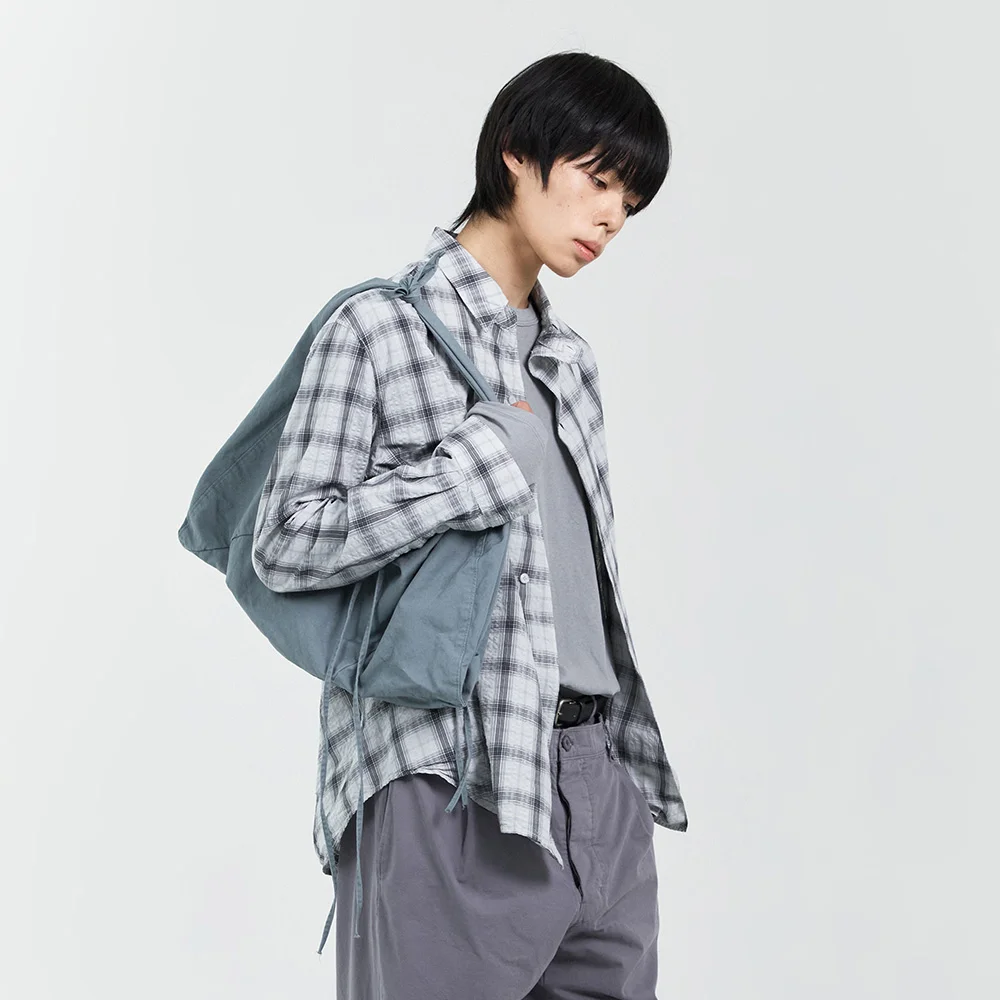 GARMENT DYED 2 WAY STRAP TOTE BAG (MEDIUM) GREYISH GREEN