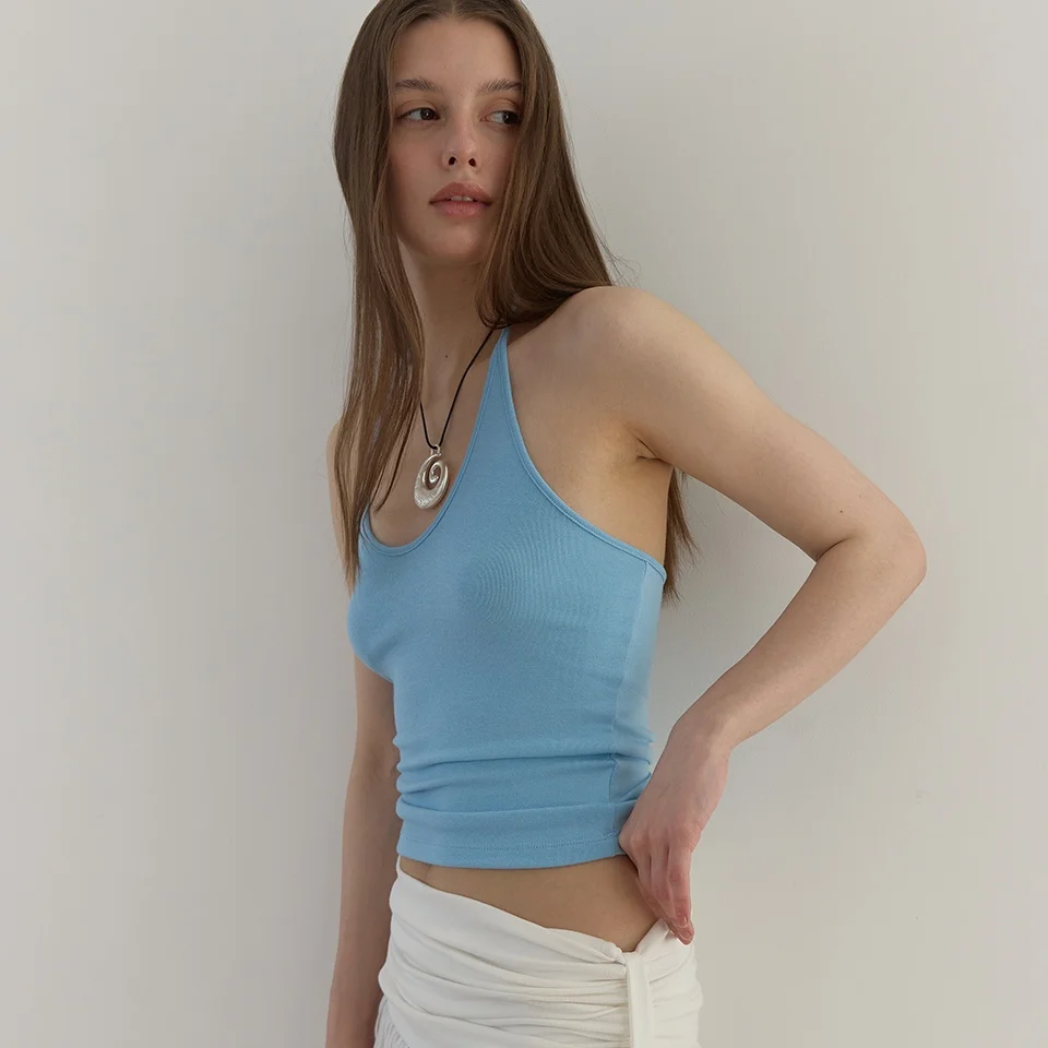 CURVE HALTER SLEEVELESS (SKY BLUE)