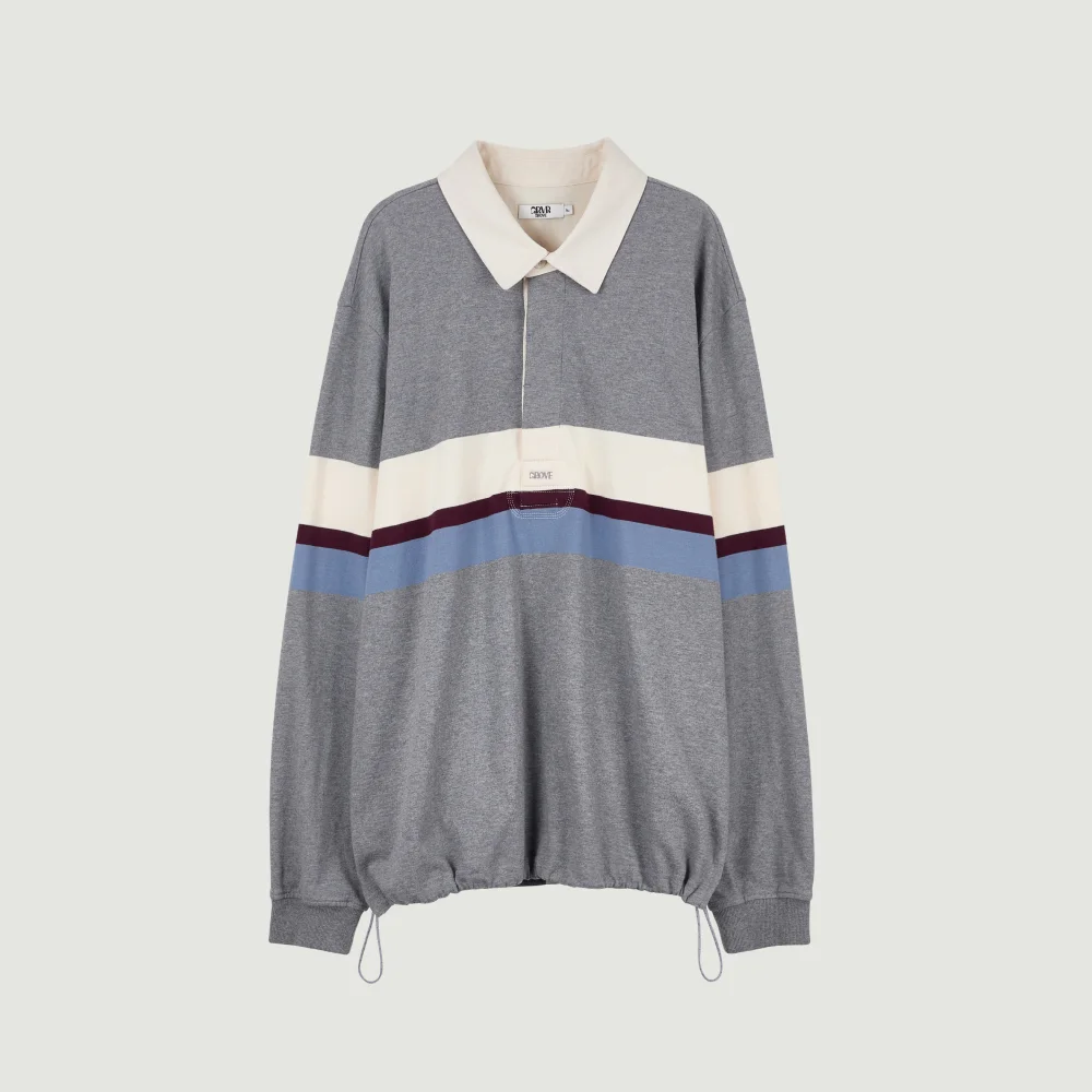 26FW HAGUE OVER-FIT RUGBY SWEATSHIRT (MELANGE GRAY)
