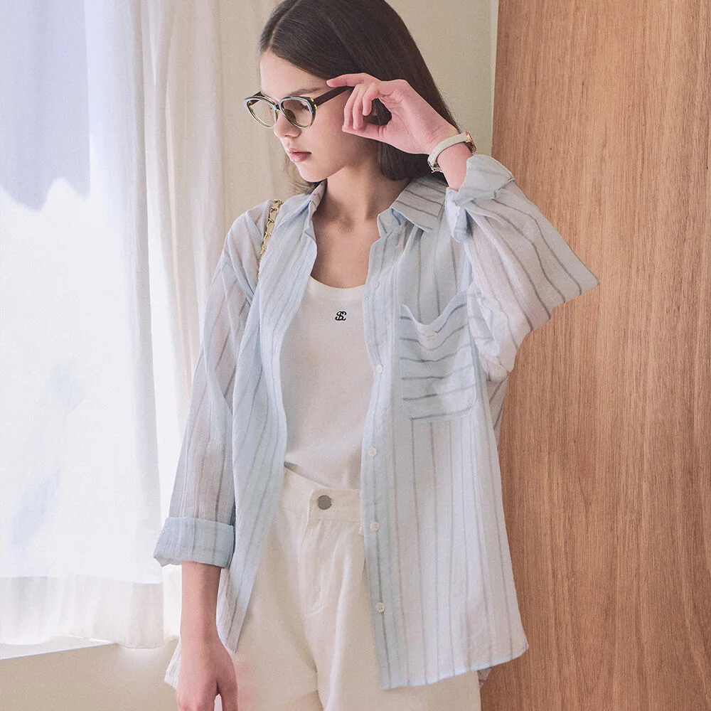 Nube tencel stripe shirt_2 Colors
