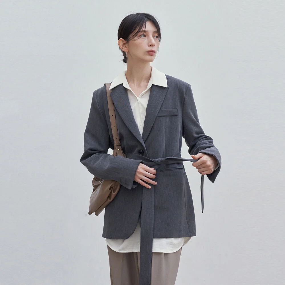 NORMAL SINGLE JACKET_CHARCOAL