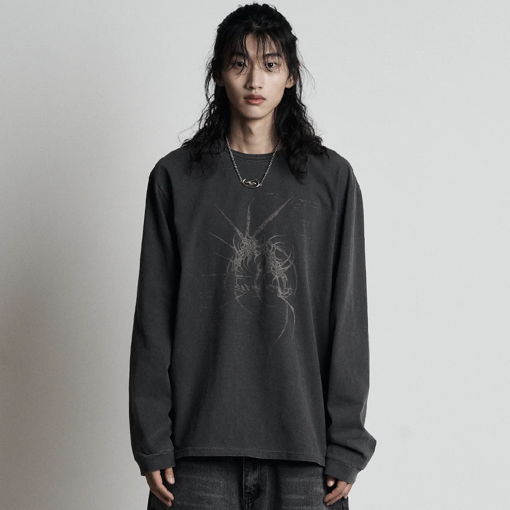 亮色 Pigment 長袖 炭灰色