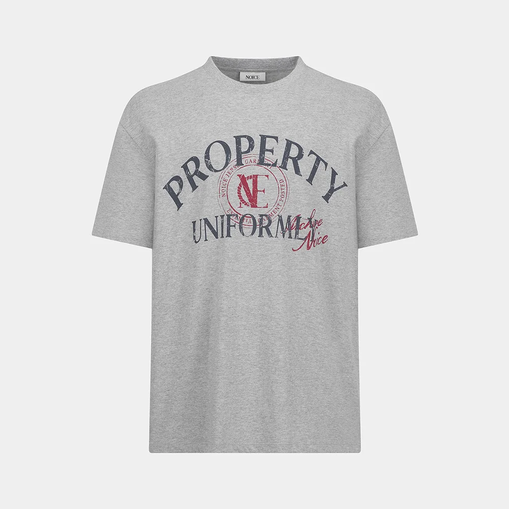W PROPERTY EMBLEM T-SHIRT - GRAY