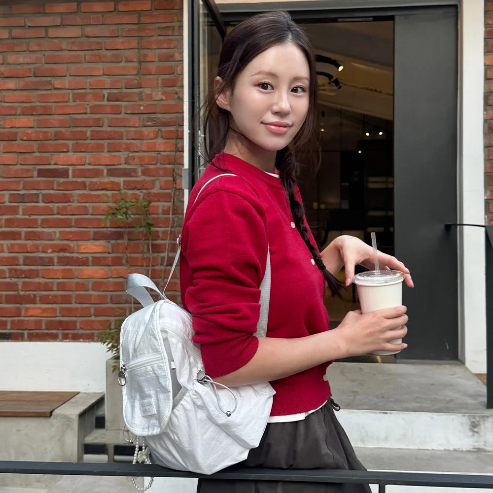 mini ver. Easy flap backpack_Cloud white
