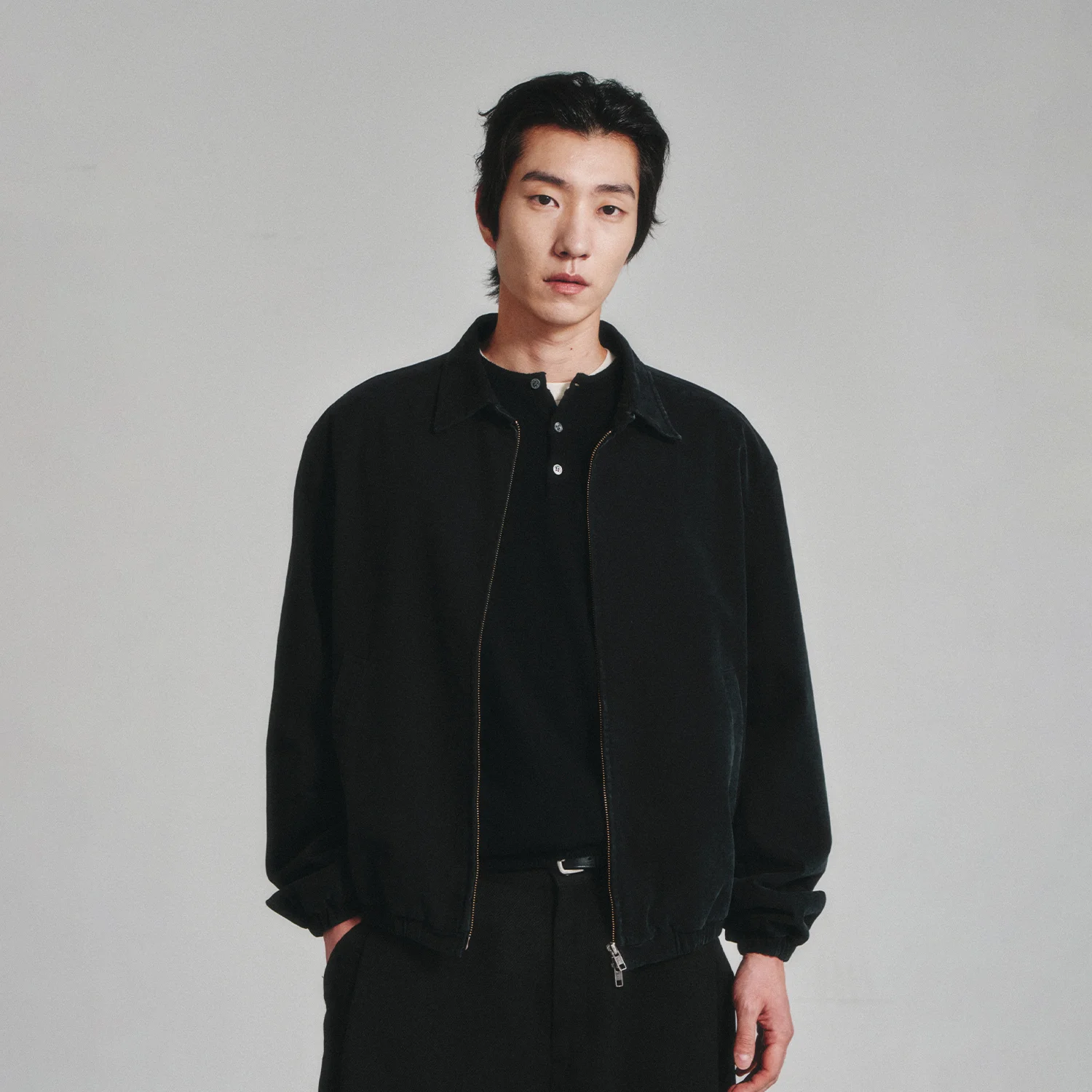 Washed Swing Jacket_Faded Black
