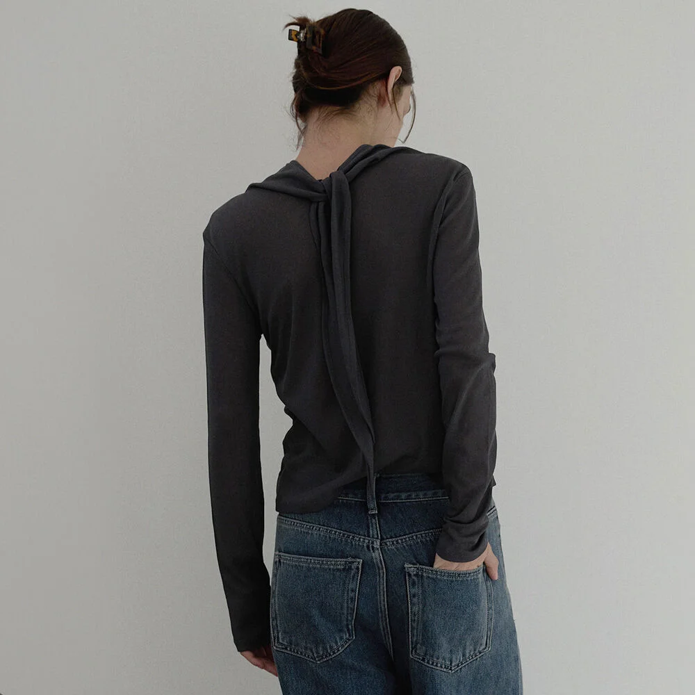 See-through scarf top - Chacoal