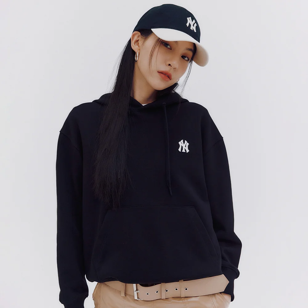 基本款 小標誌 寬鬆版型 連帽衫 NY (Black)