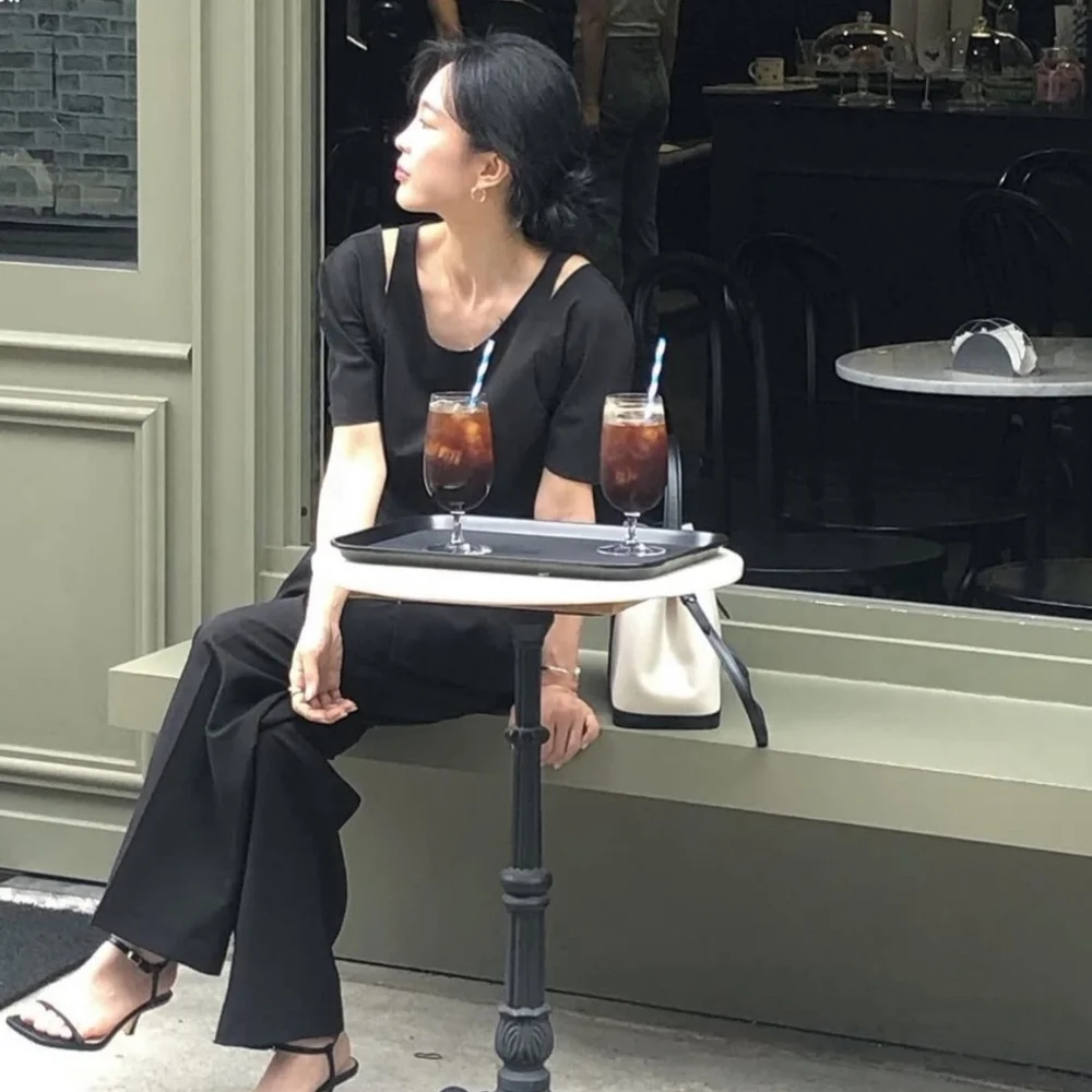 semi wide chic pants_black (2 SIZE)