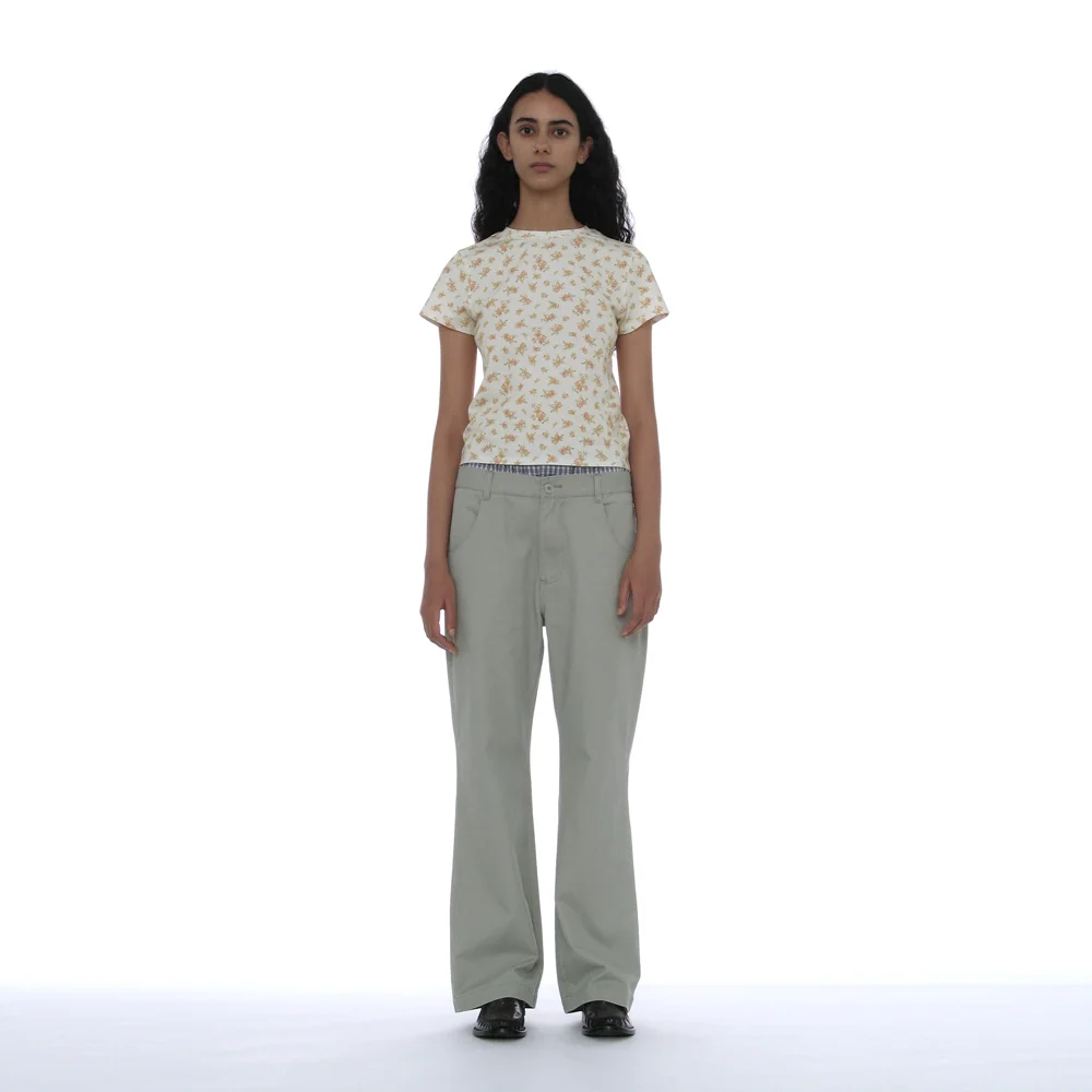 DOUBLE WAIST CHINO PANTS_STONE