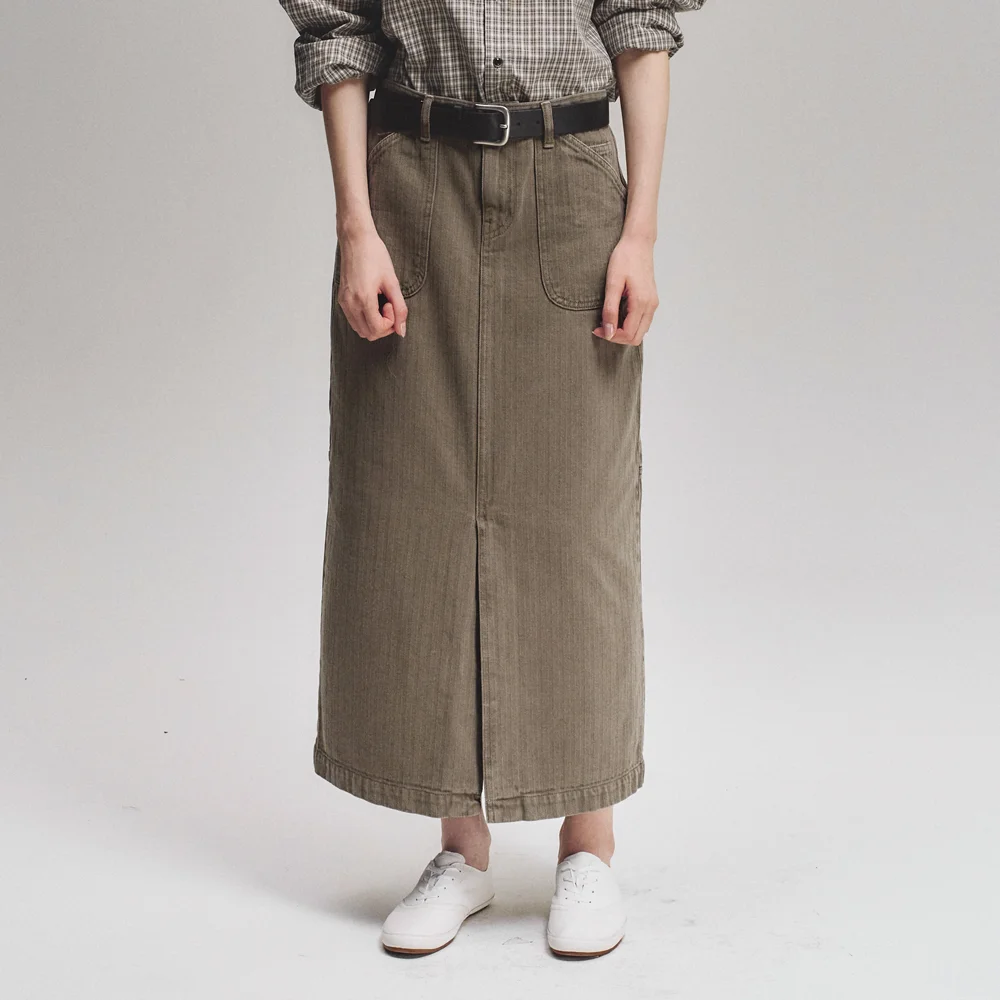 Fatigue long skirt (mocha beige)