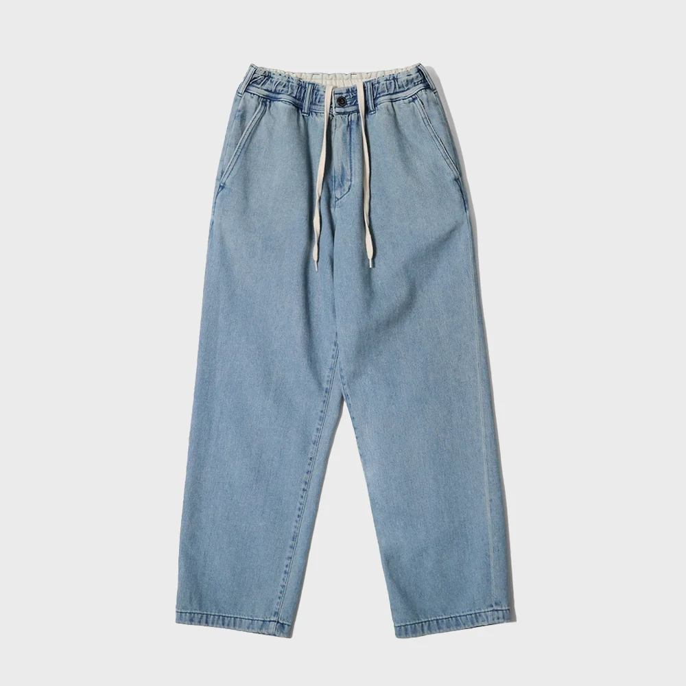 Cove Drape Loose Denim Pants Light Blue