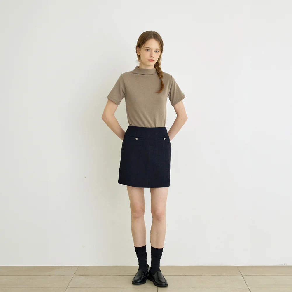 Perri tweed skirt (Navy)