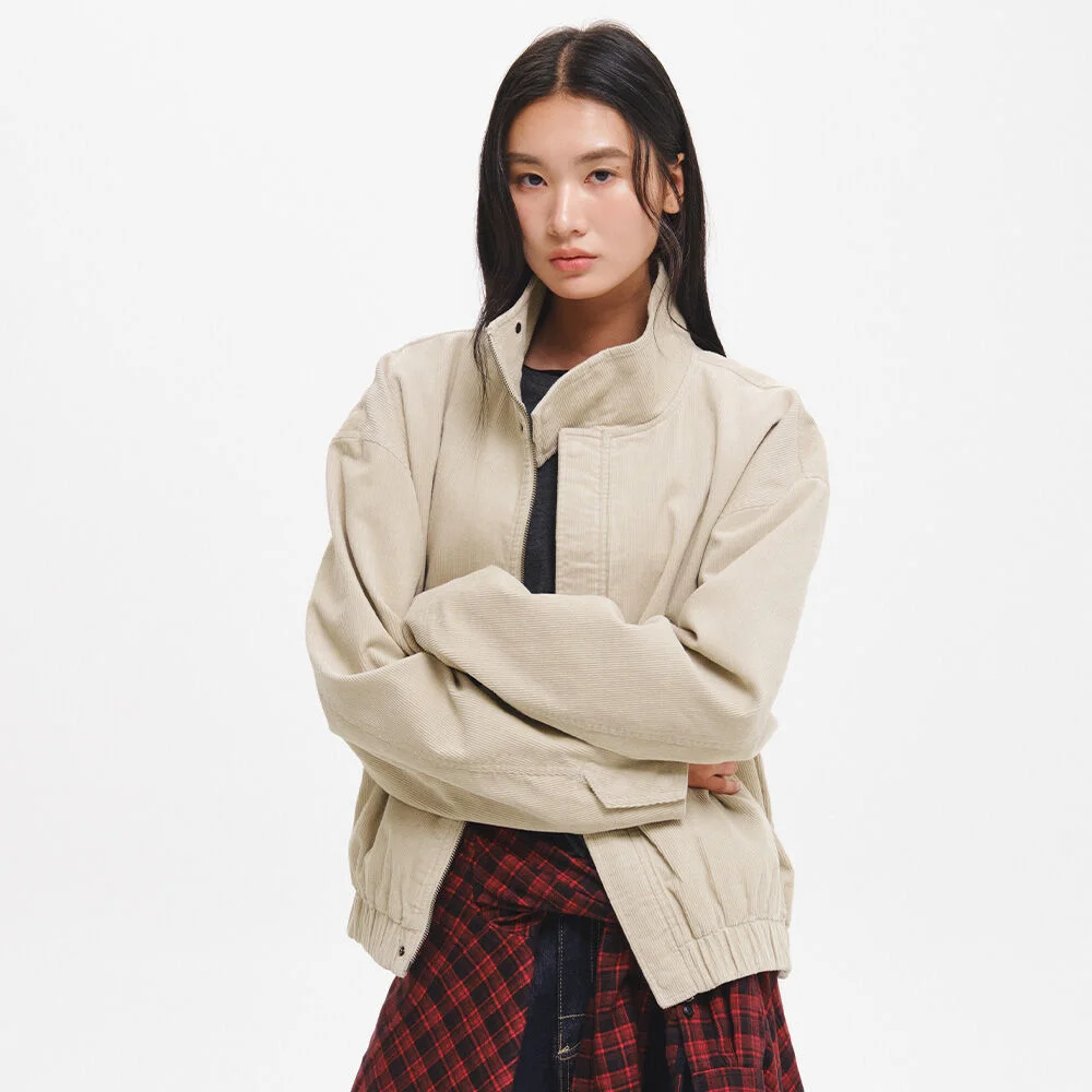 UNISEX 高領 燈芯絨 短身外套 外套 / GF3UJP004