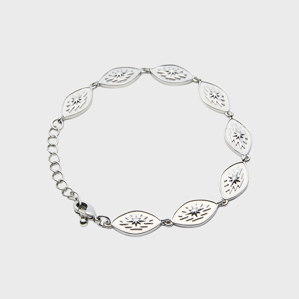 Eye Leaf Bracelet Silver
