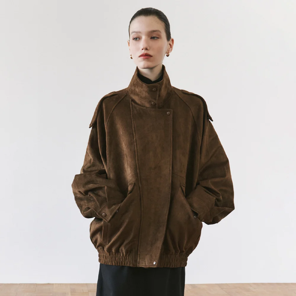 SIOT4209 Edit 麂皮 外套_Khaki brown