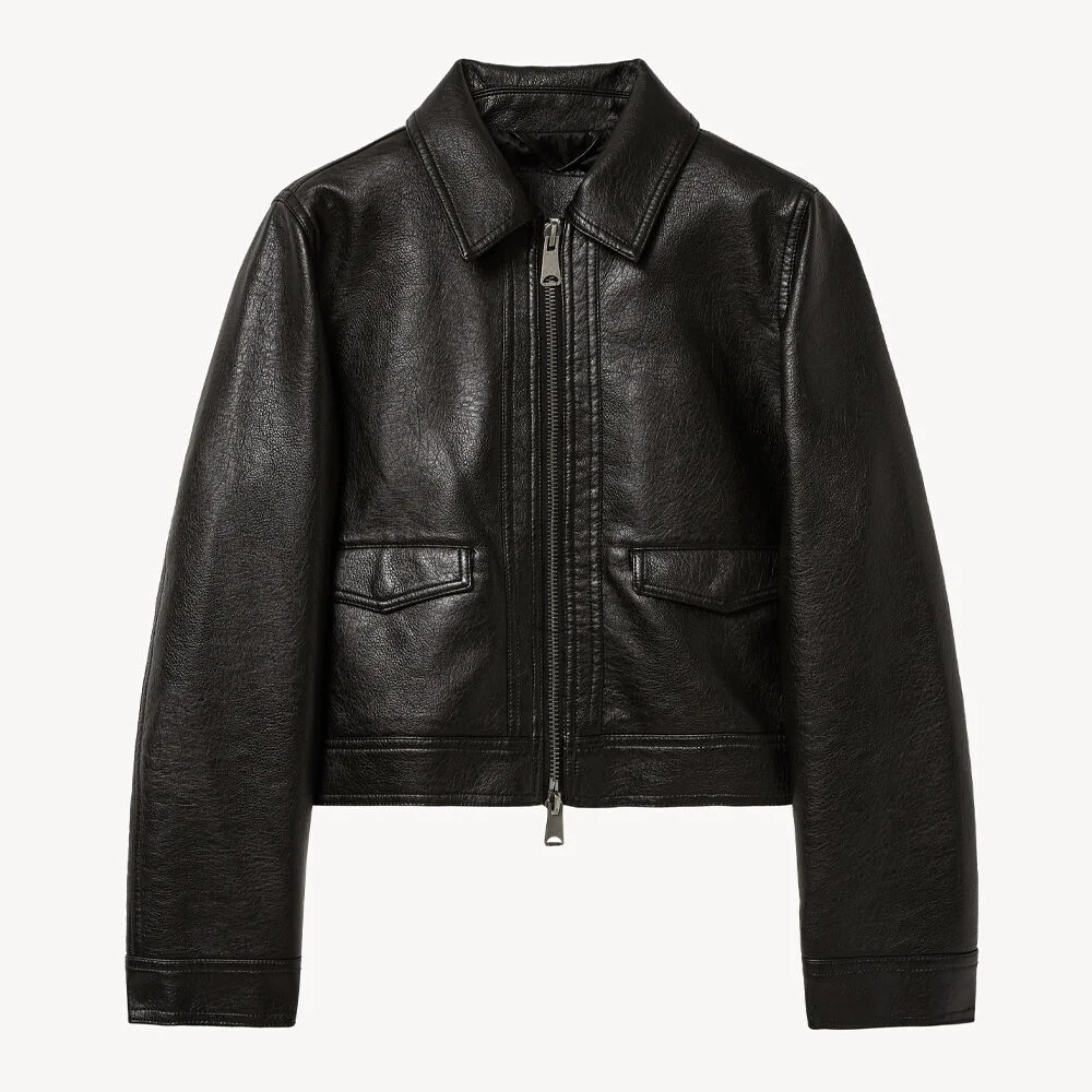 9205 水洗 皮革 外套 (BLACK)