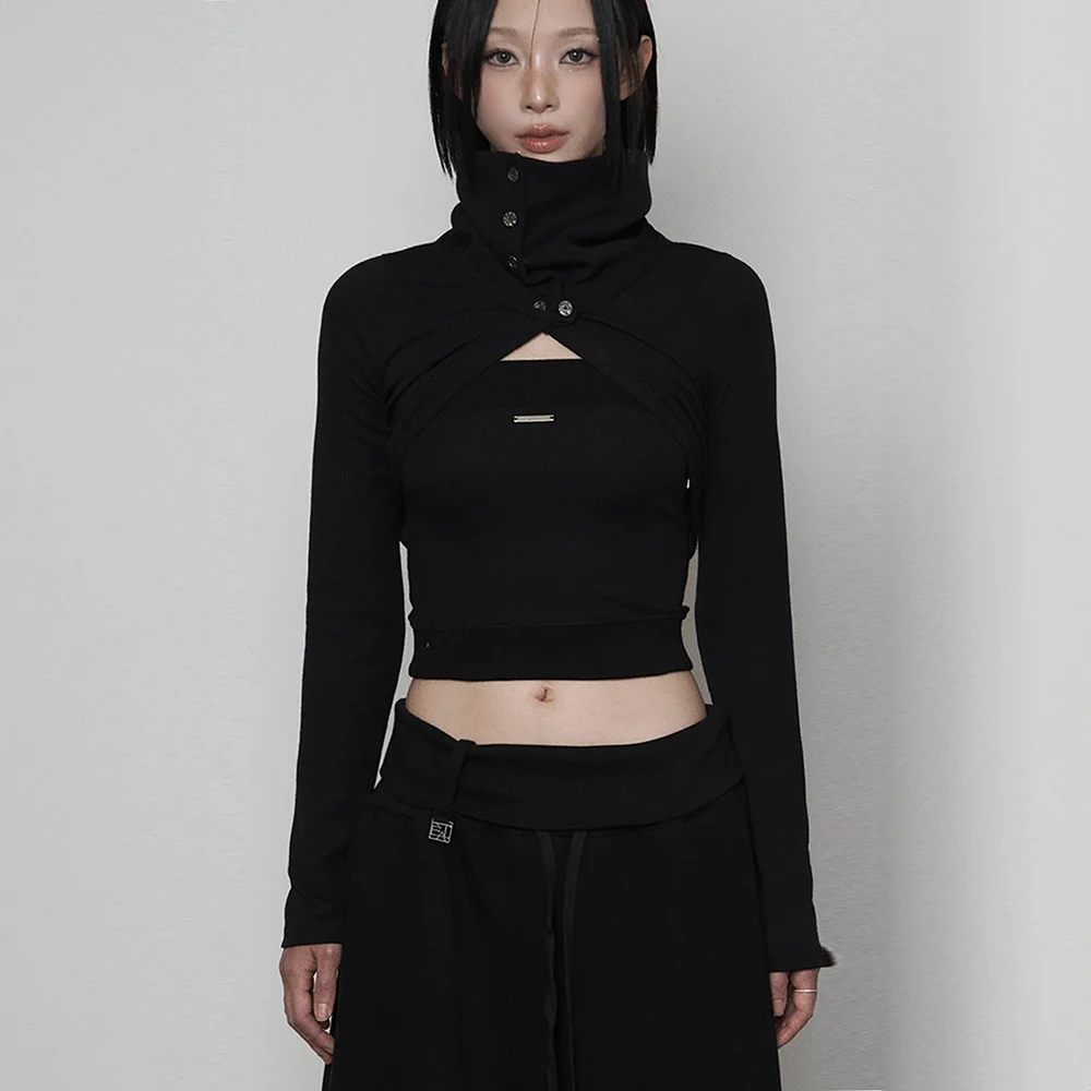 Polar Open Bolero Top Set (BLACK)