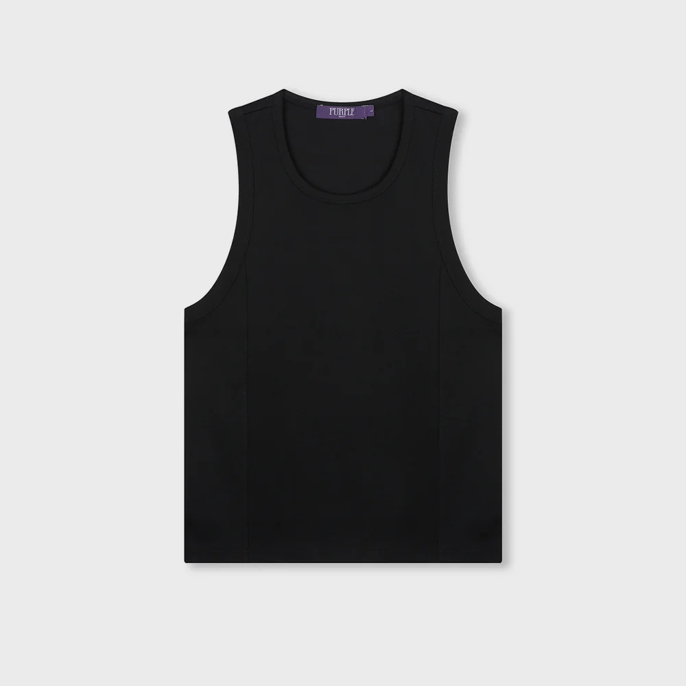 SLIM FIT SOLID TANK TOP BLACK