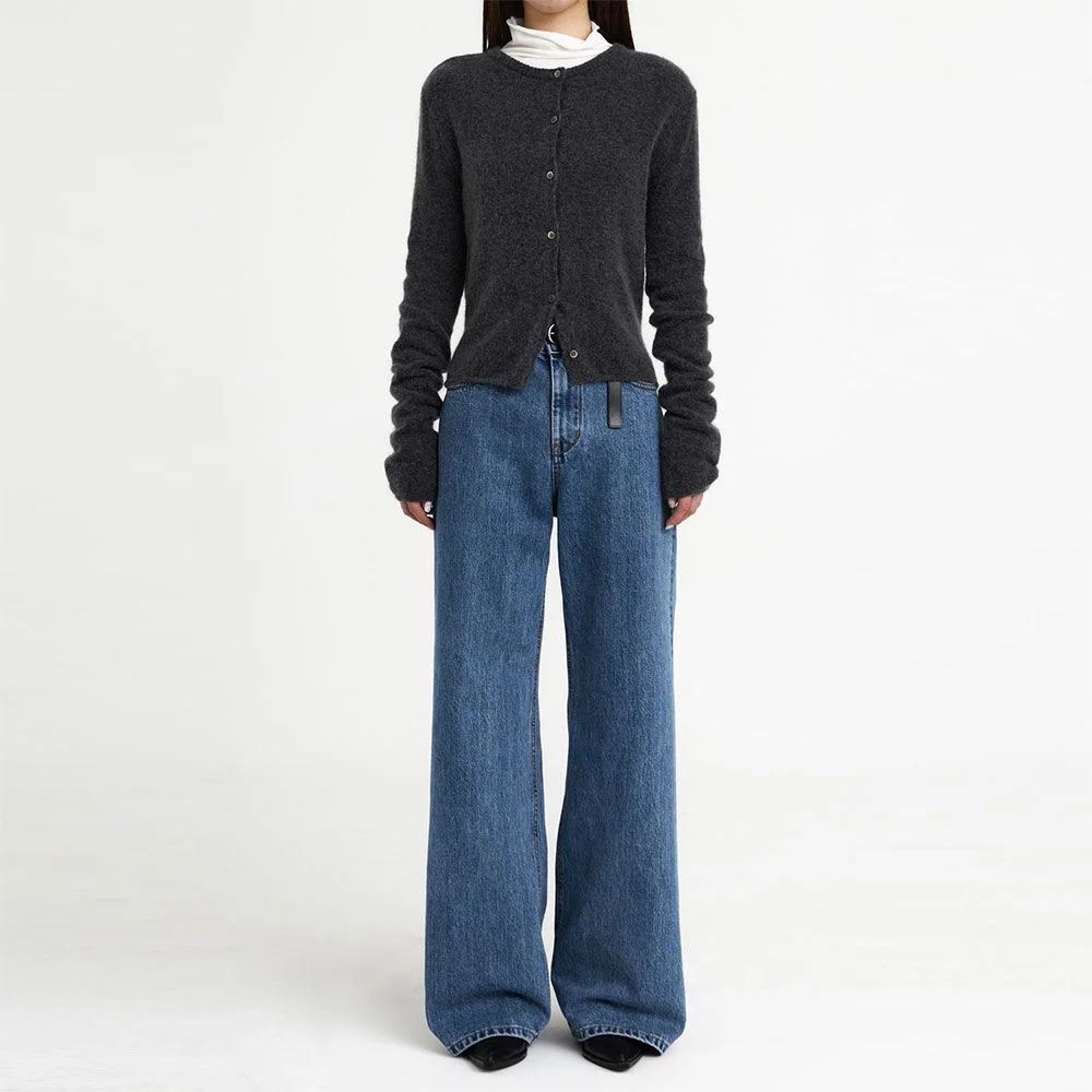 22FW Mohair-Blend Cardigan Charcoal Grey