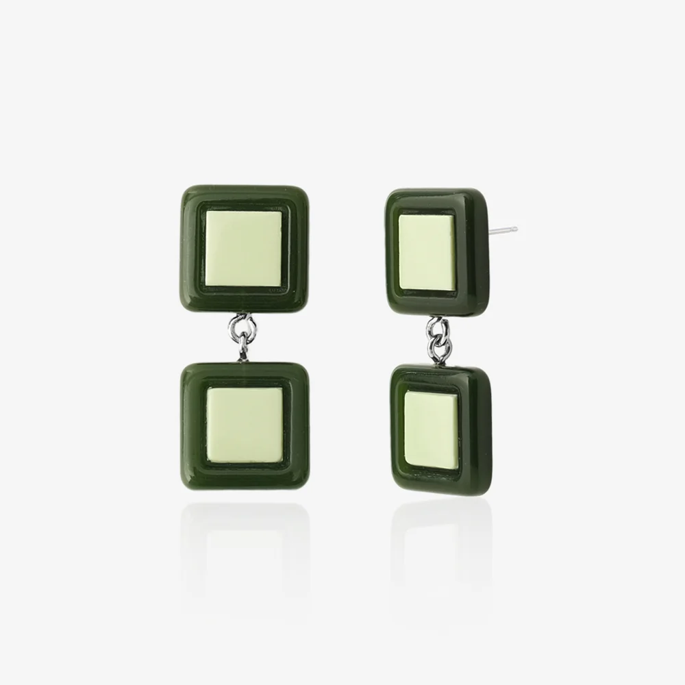 Console square earrings, HONEYDUE