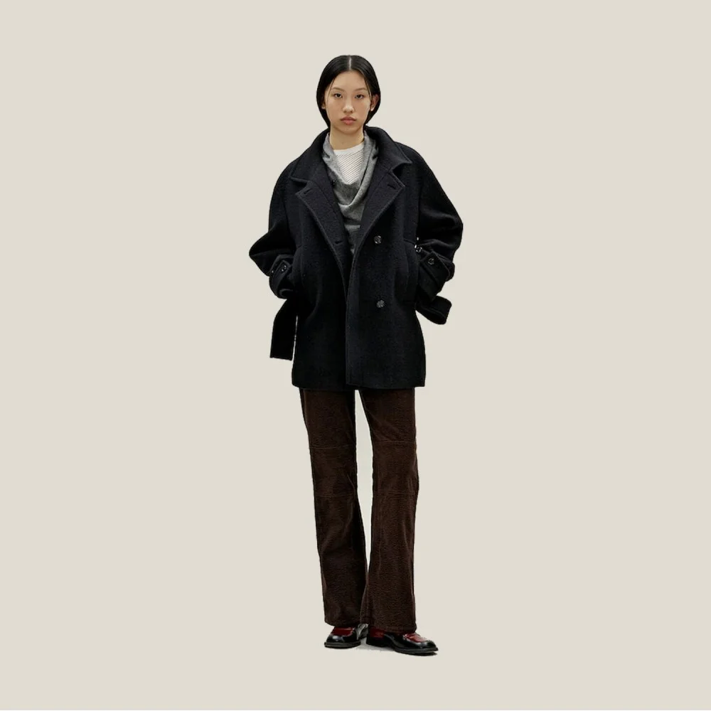 Half Pea Coat Black (AG6130B015)