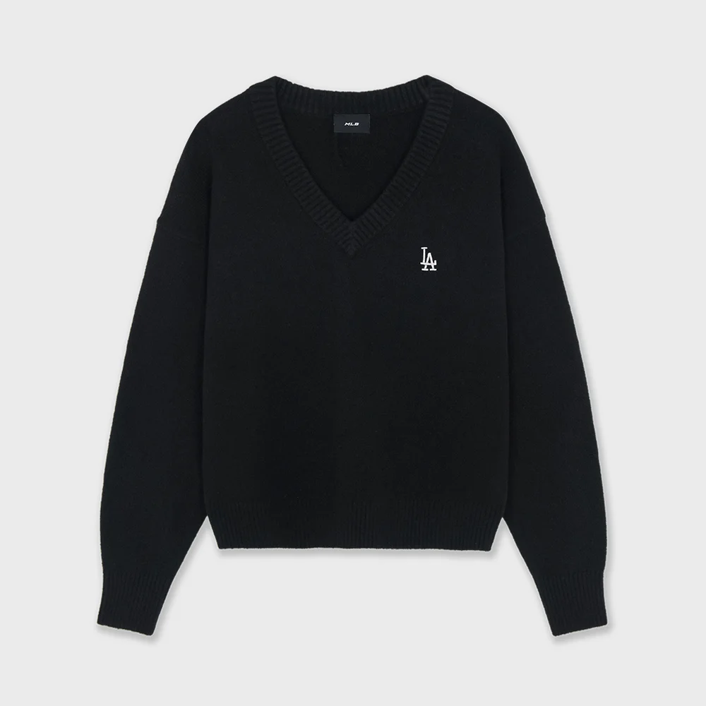 女裝 基本款 V領 毛衣 套頭 LA (Black)