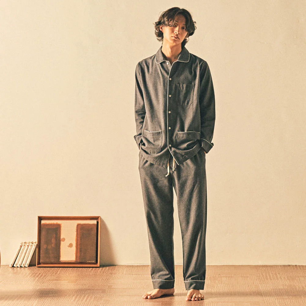(M) Oliver PJ Set Flannel Fog Grey