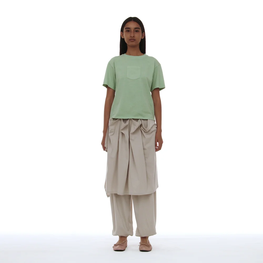 PWC CURTAIN SKIRT LAYERED HAREM PANTS_ECRU