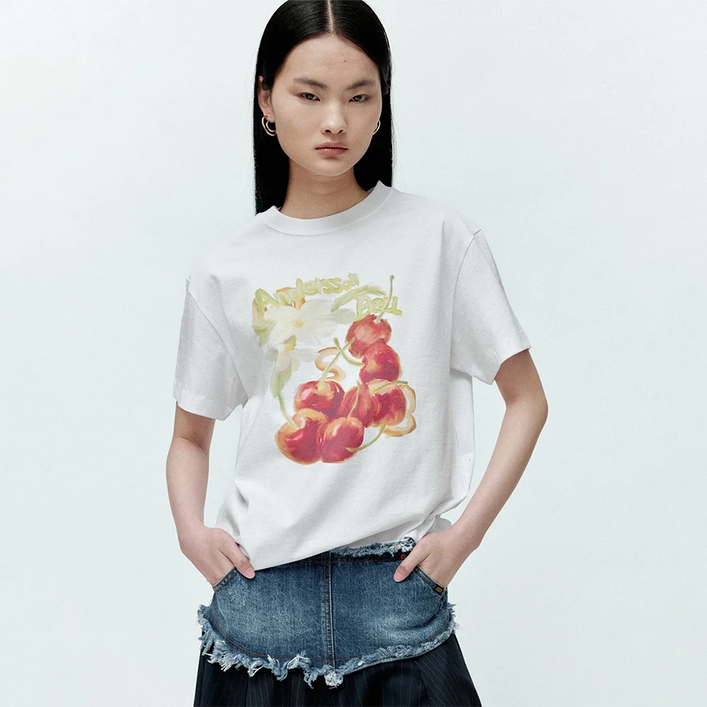 (ESSENTIAL) UNISEX FRUITS T-SHIRT atb1407u(WHITE)