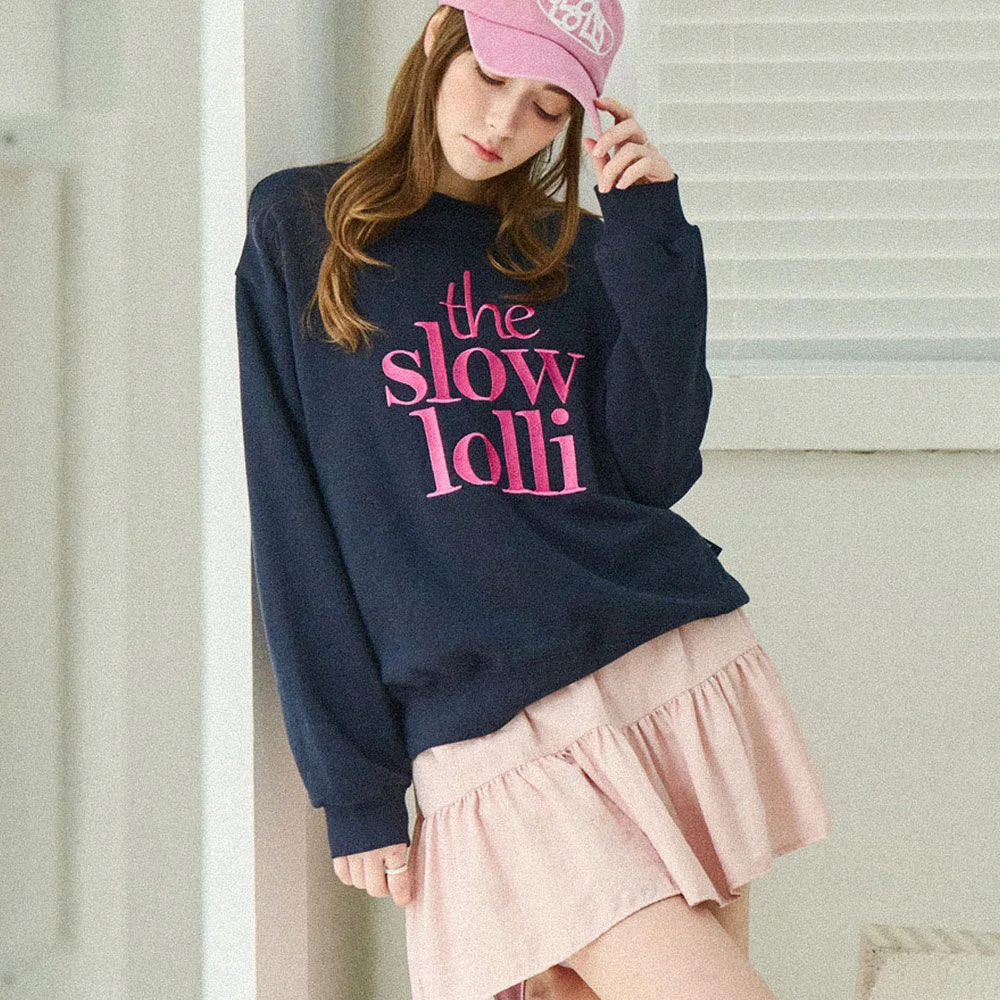 Embroidered lettering sweatshirt_2 Colors