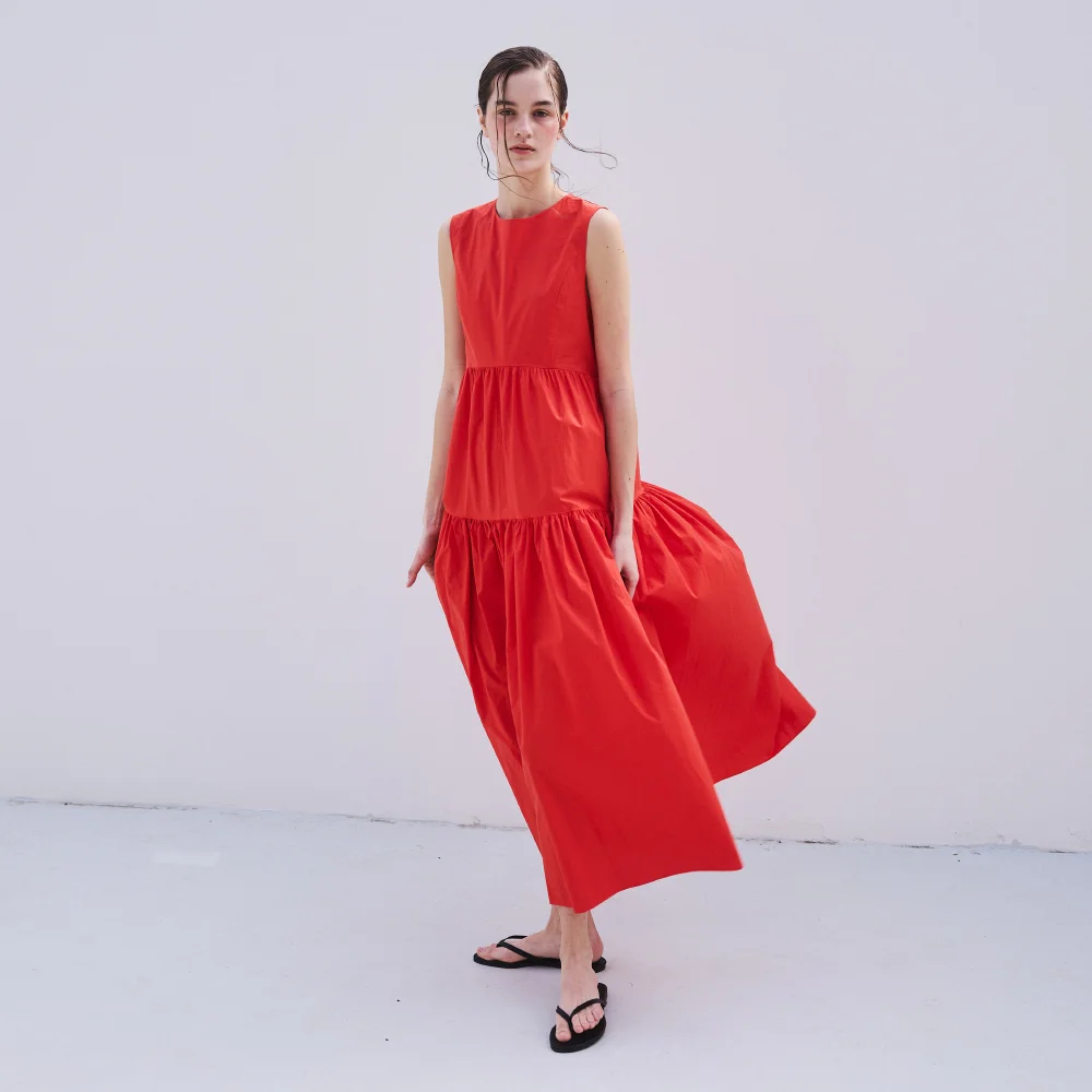 SLEEVELESS DRESS_scarlet