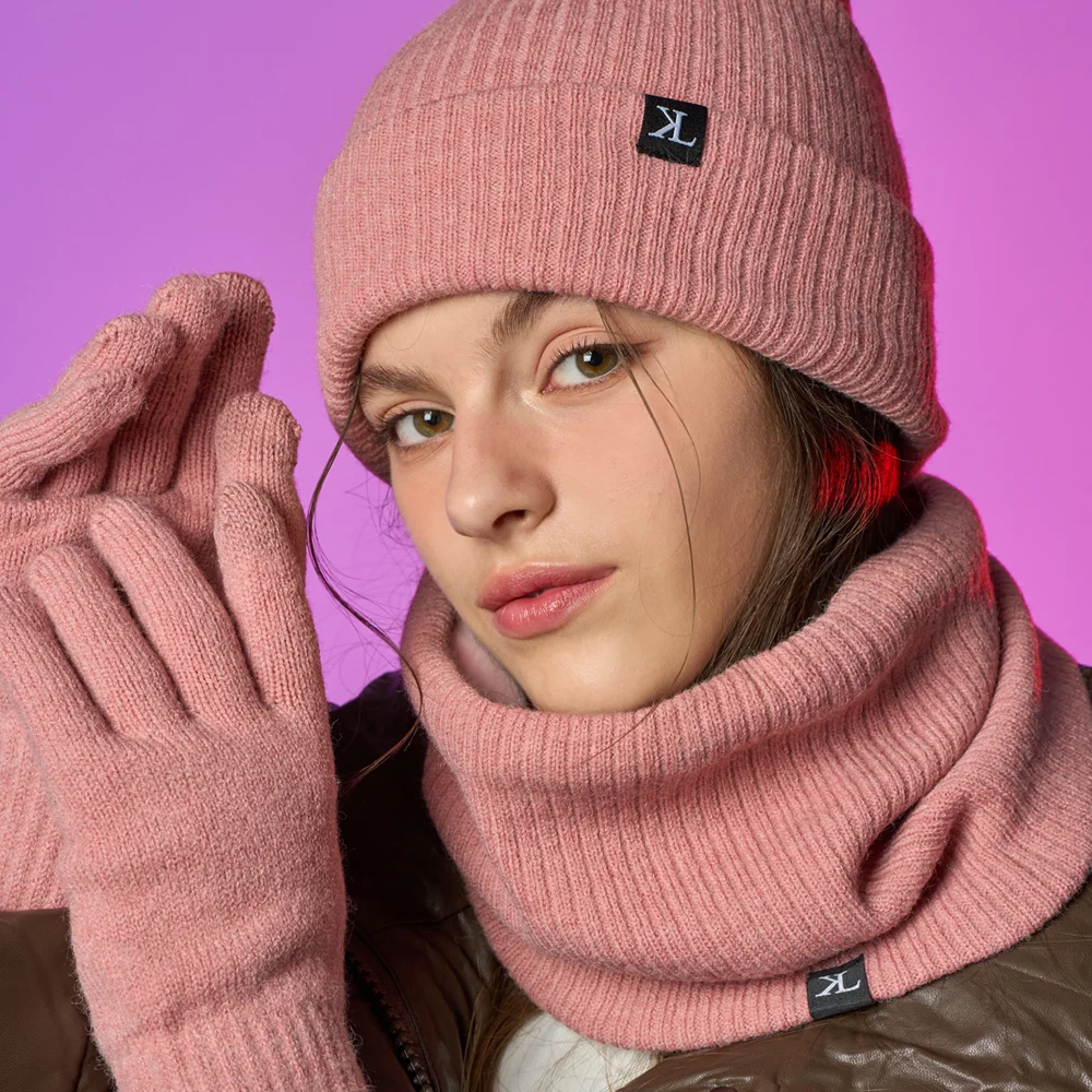 Real Knit 女裝 冷帽 手套 圍巾 套裝