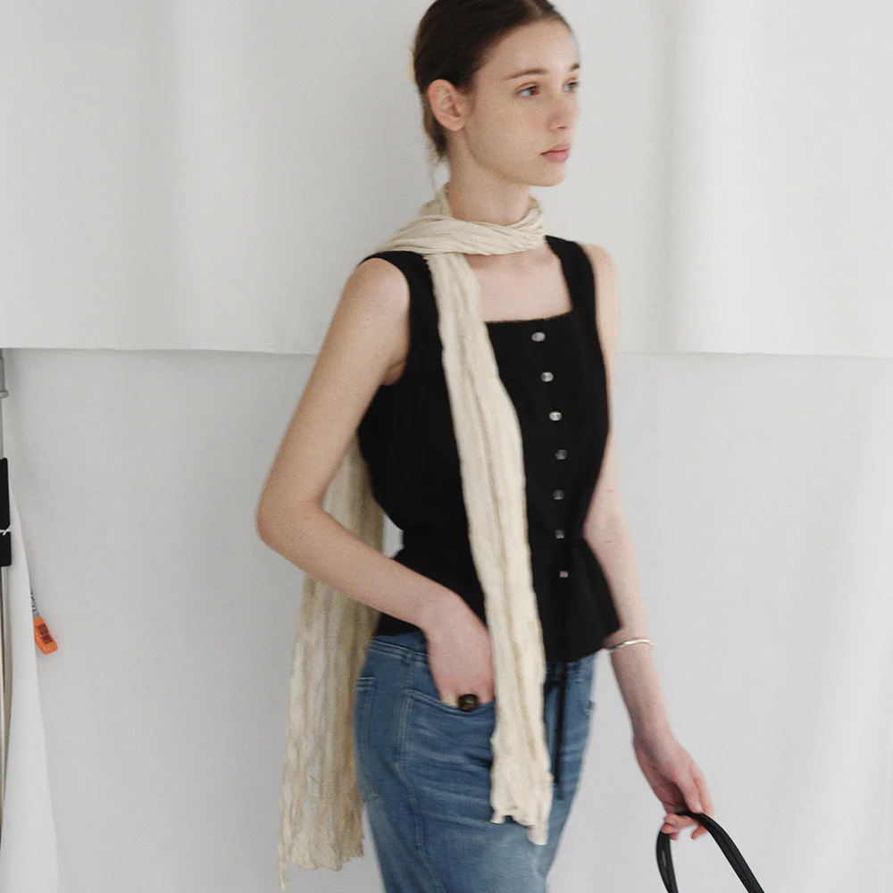 Asol Wrinkle Scarf (Beige)