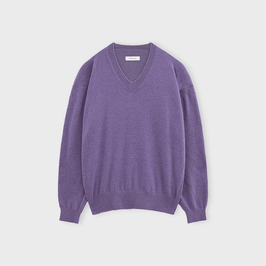 W Extra Super Fine V Neck Knit, Purple