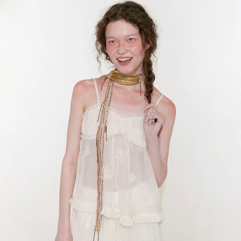Chloe See Through Sleeveless (Ivory)