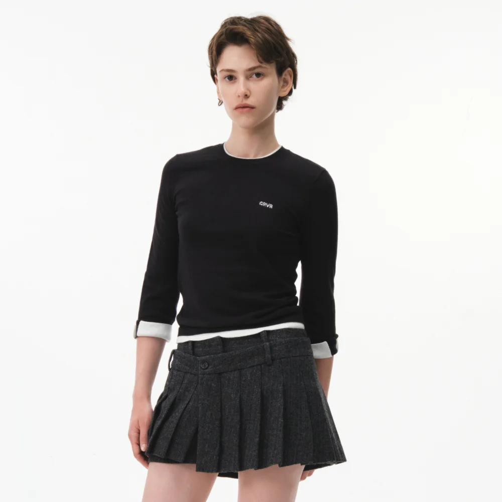 WILSEY LAYERED KNIT (BLACK)