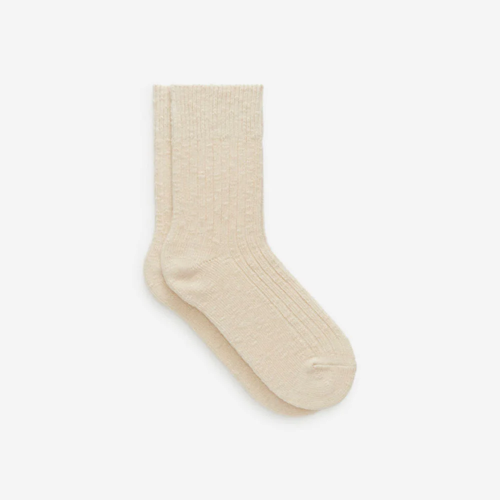 (W) 厚底 針織衫 襪 (1007732-004) (Off white)