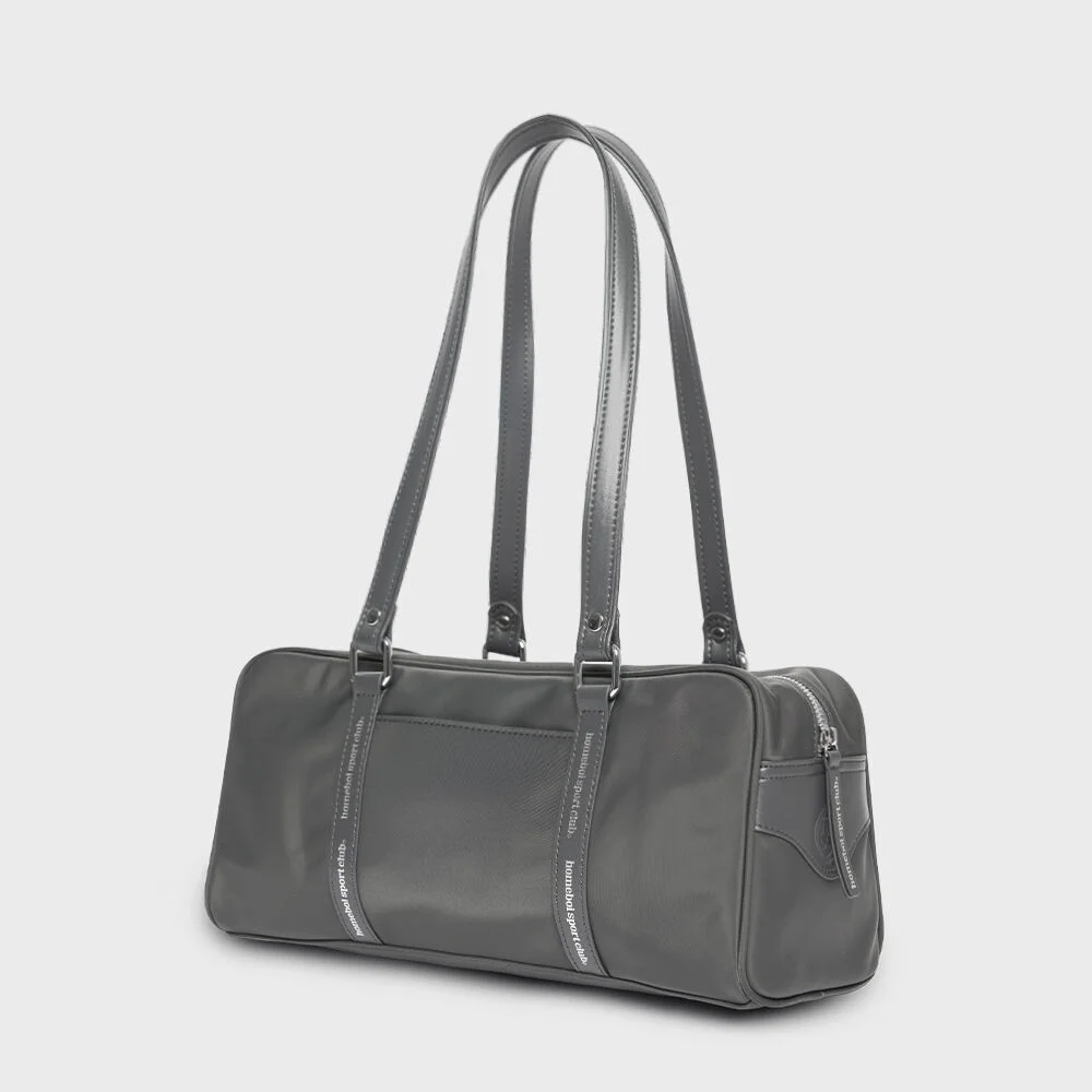 line boston bag(線條波士頓袋) - glossy charcoal