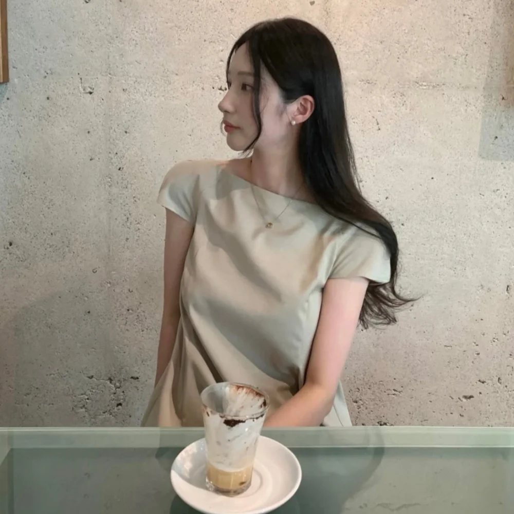 (5次 再訂版) minimal off-shoulder blouse_beige