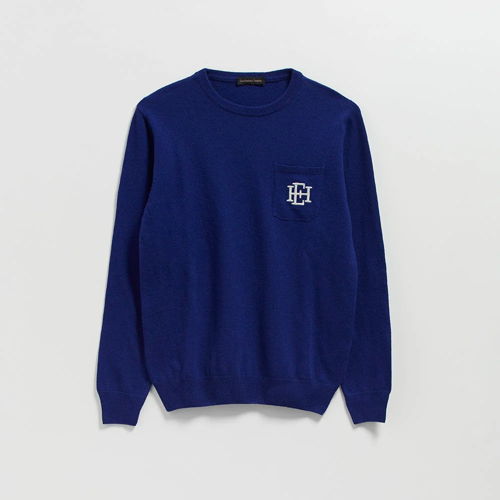 (M) ROUND NECK SWEATER (BLUE)