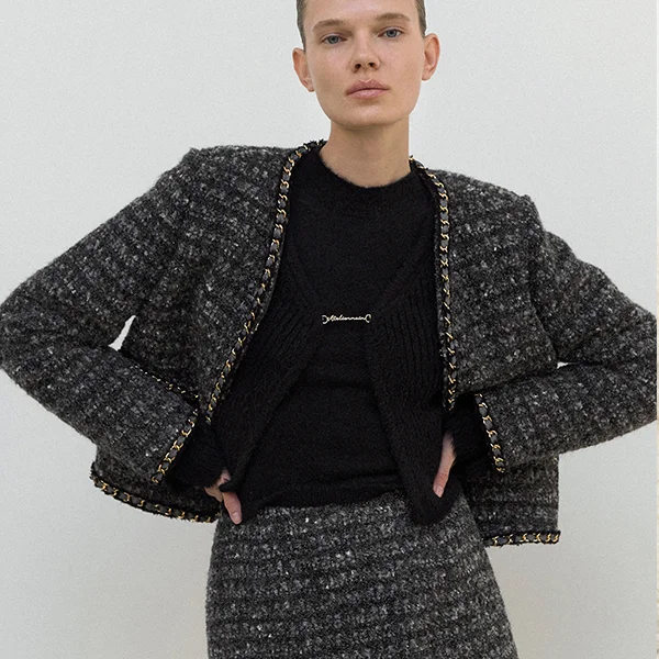 CHAIN SET-UP TWEED JACKET(JK-2994)