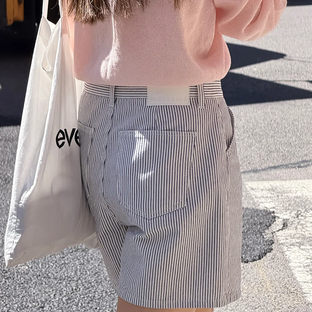 Stripe short denim (blue)