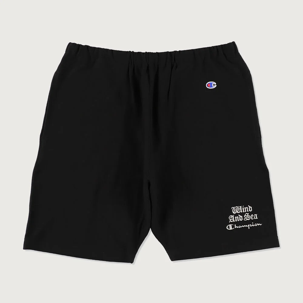 Champion X Wind & Sea 反織 短褲 Black