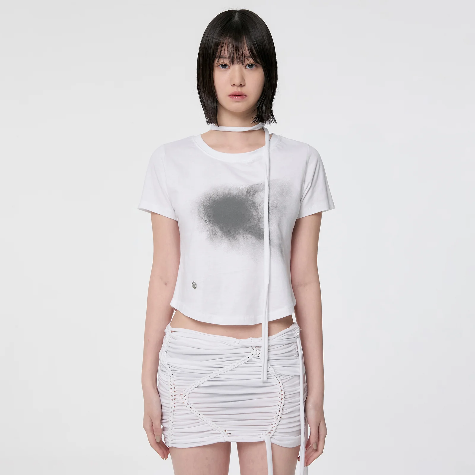 Vanish Tie Scarf T-Shirt (FL-114_White)