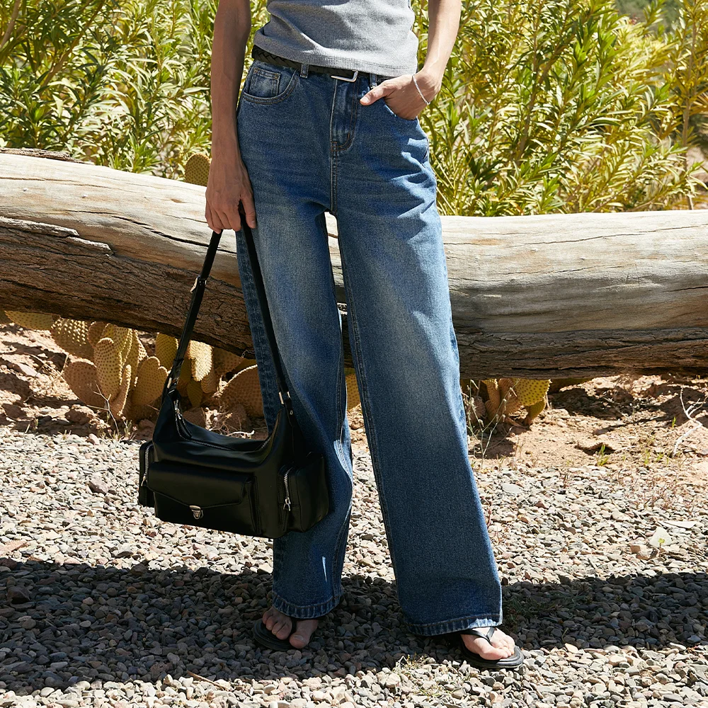 STRAIGHT DENIM PANTS (INDIGO BLUE)