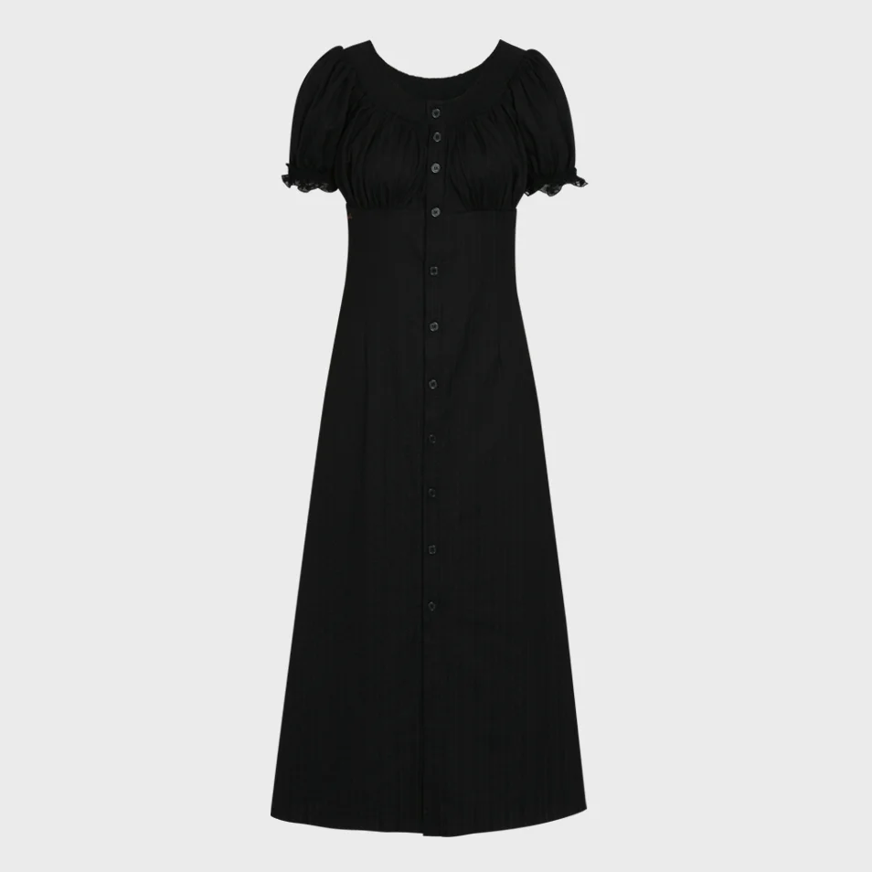 Black Salt Off Shoulder Dress (Black)