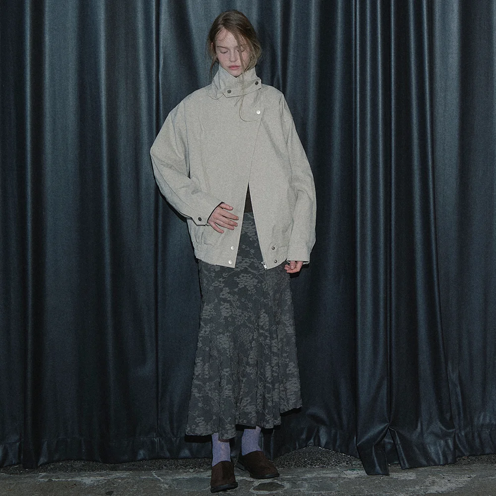 PANEL FLARE LONG SKIRT (CHARCOAL)